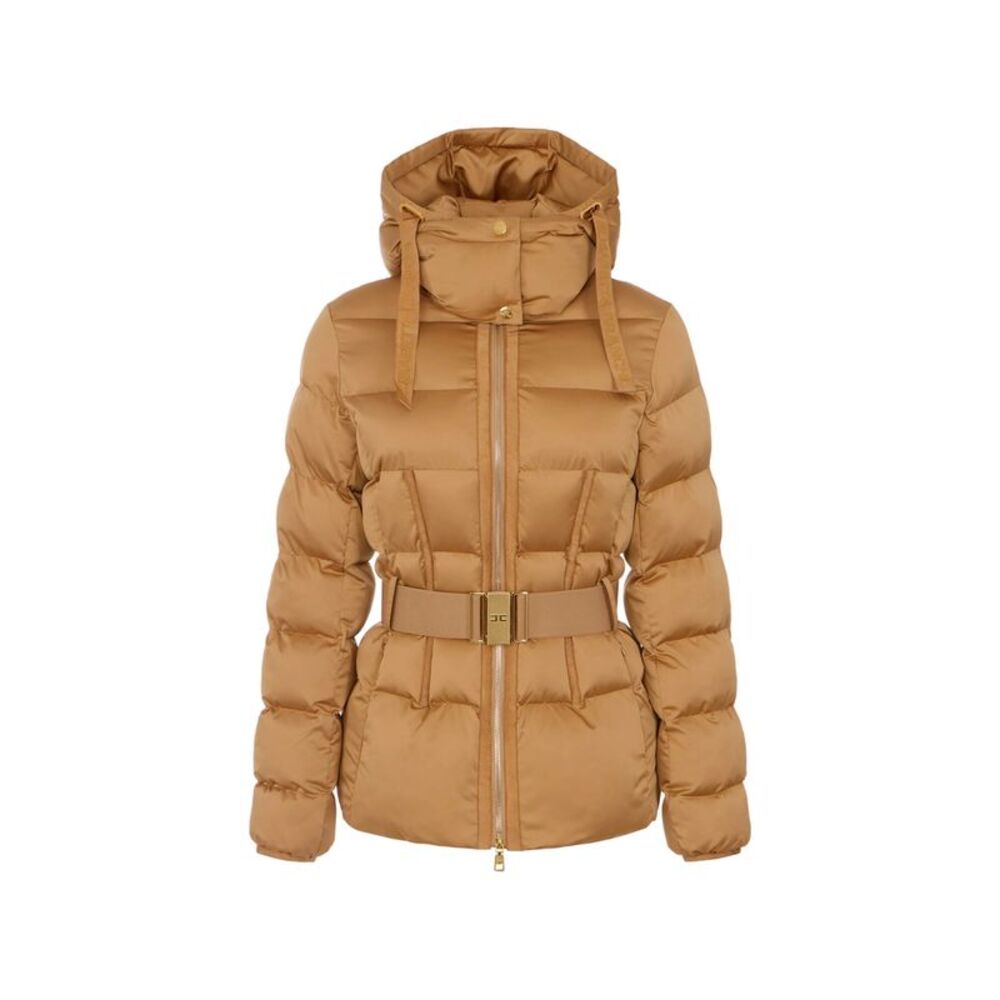Elisabetta Franchi Neutrals Jackets - Puffer Jackets Women